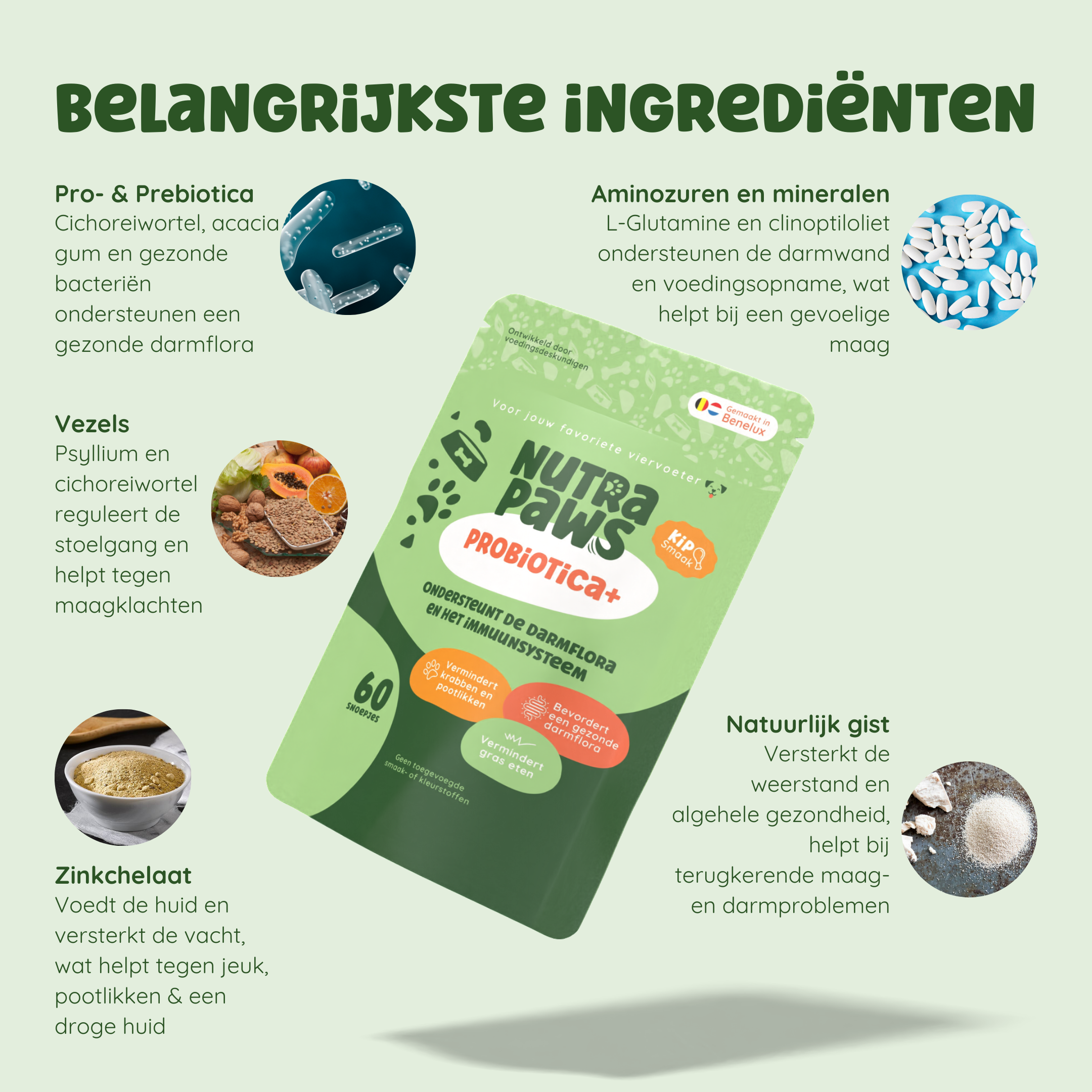NutraPaws Probiotica+ | 60 snoepjes