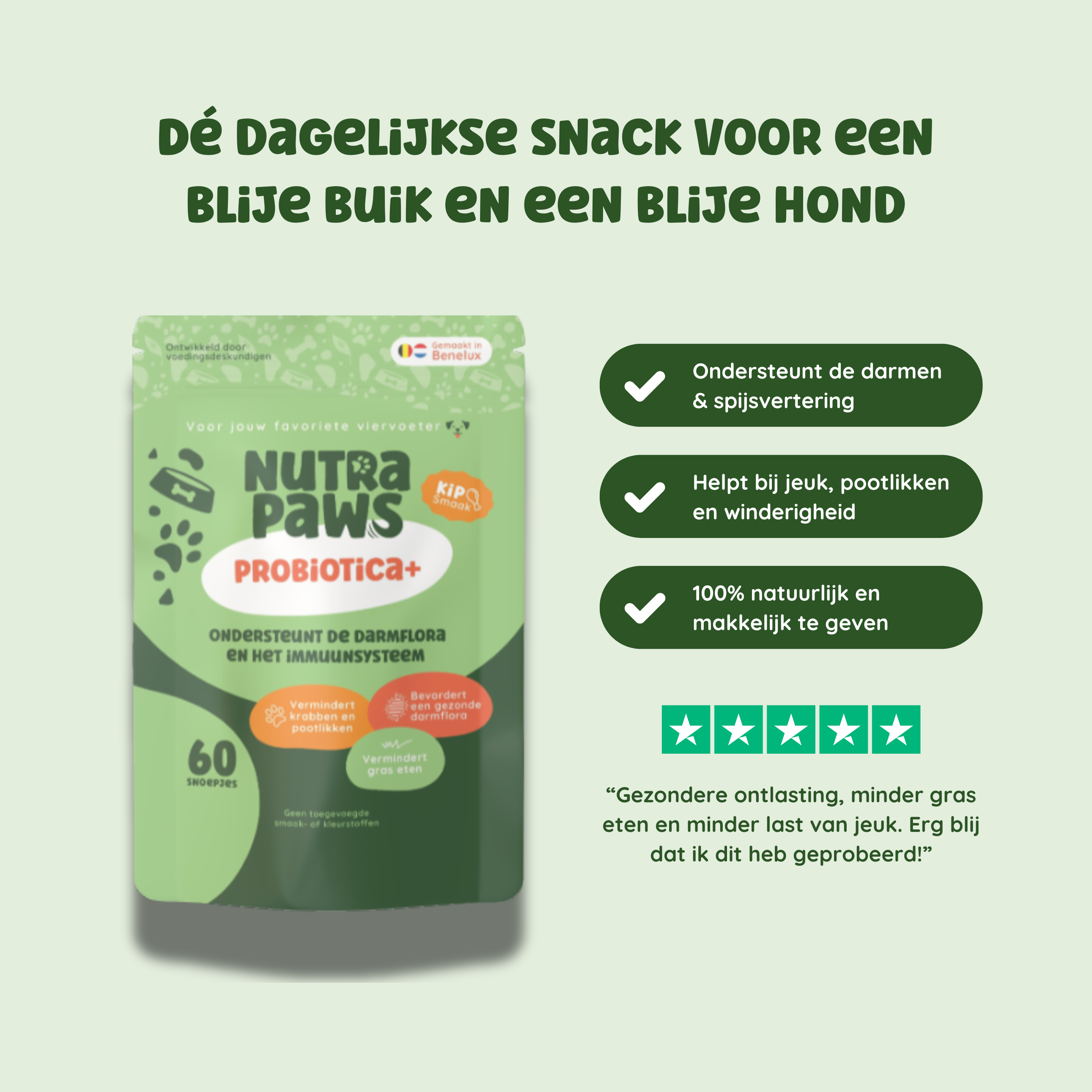 NutraPaws Probiotica+ | 60 snoepjes